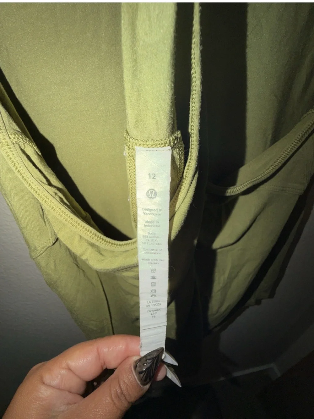 lululemon athletica Olive Green V-Neck T-Back Camisole